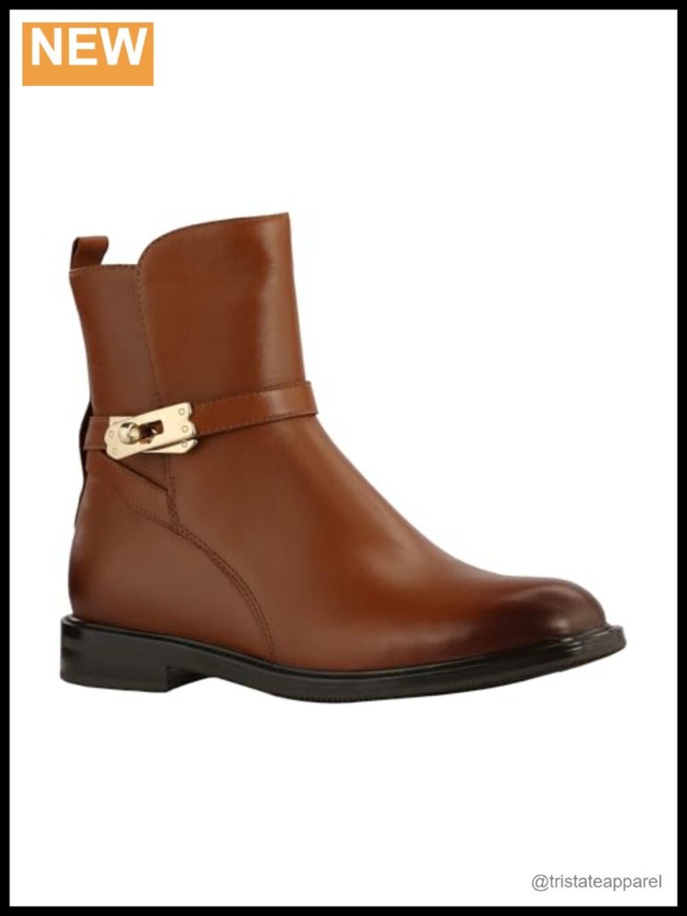 Leather Block Heel Ankle Booties with Cushioned Insole